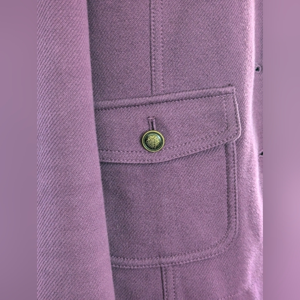 Talbots Purple Jacket military style size 4 - Picture 8 of 11